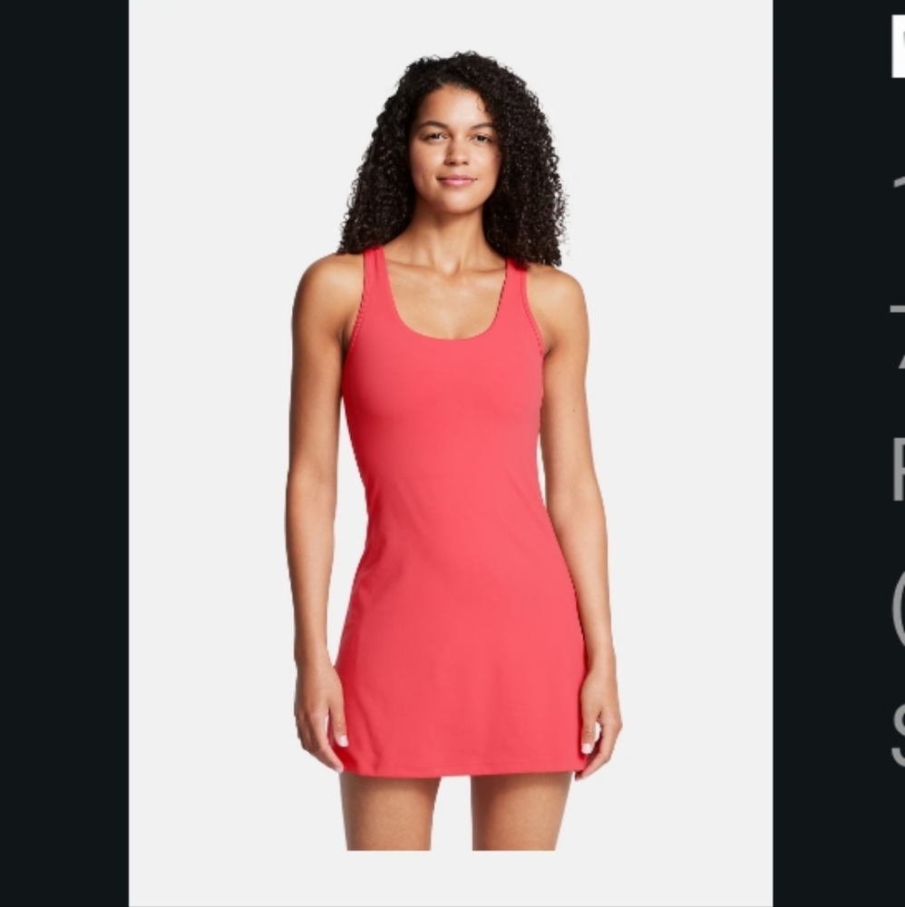 Athletic Under Armour Red Mini Dress. Attached Body Suit Underneath